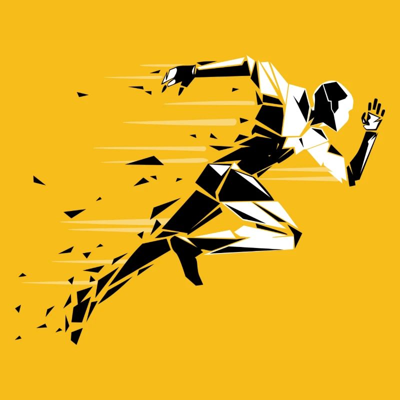 running man black and white