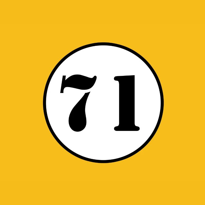 NUMMER 71 Einundsiebzig Geburtstag Geschenk