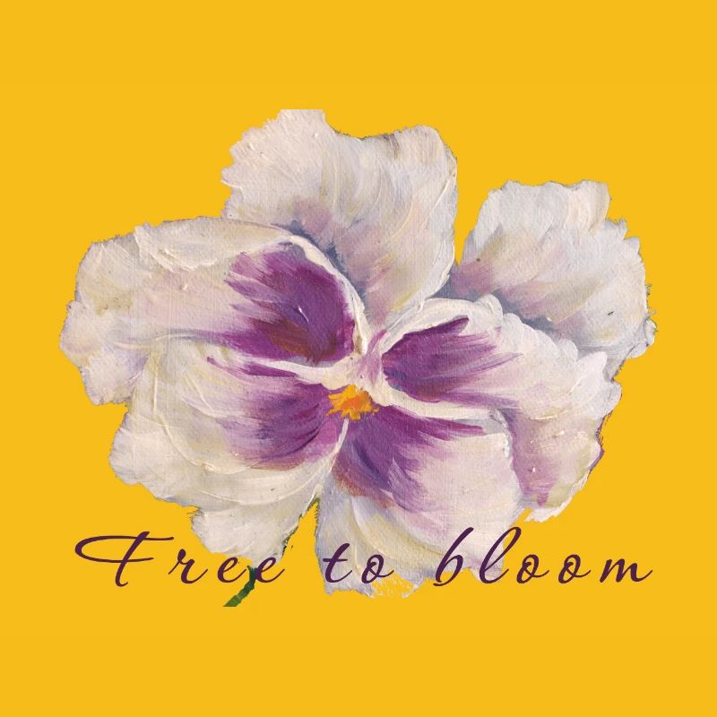 Peinture de fleurs en pensée blanche - Libre de fleurir