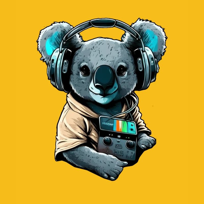 Koala avec écouteurs