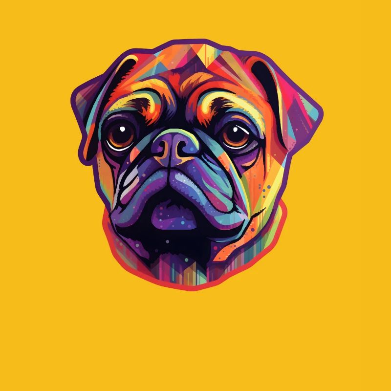 Mops Regenbogenfarben