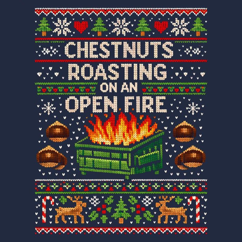 Roasting chestnuts on an open fire garbage can
