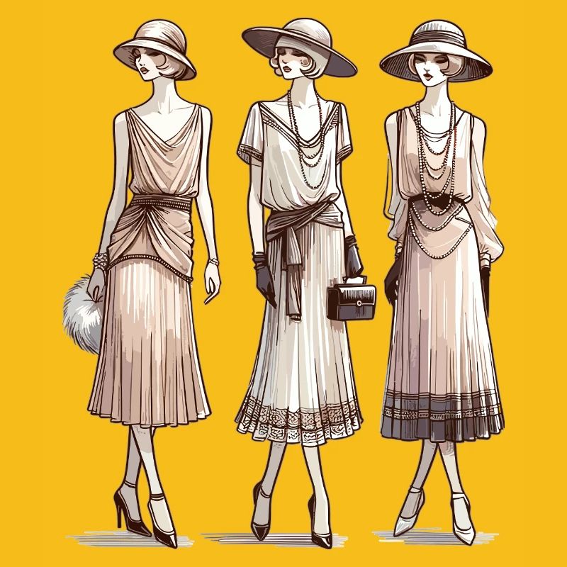 Flapper 1920er Beige
