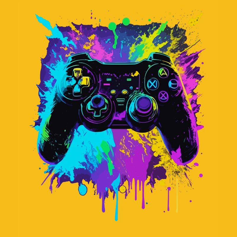 farbenfroher Graffiti Gaming Controller