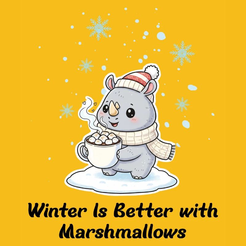 Winter Nashorn - Marshmallows & Kakao Geschenk