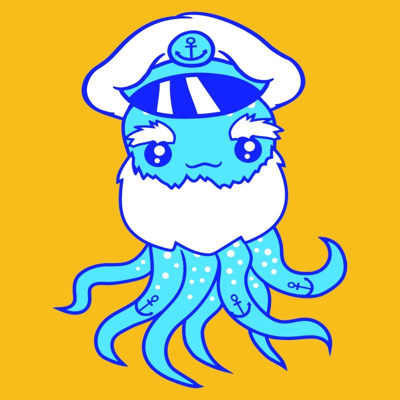 Old Octopus Octopus Cephalopod Captain Squid