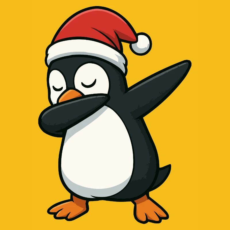 Penguin Santa Dab
