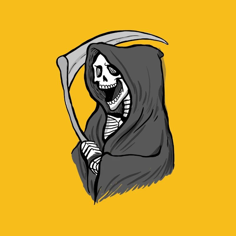 Illustration des Todes – Dunkle Kunst mit Sense