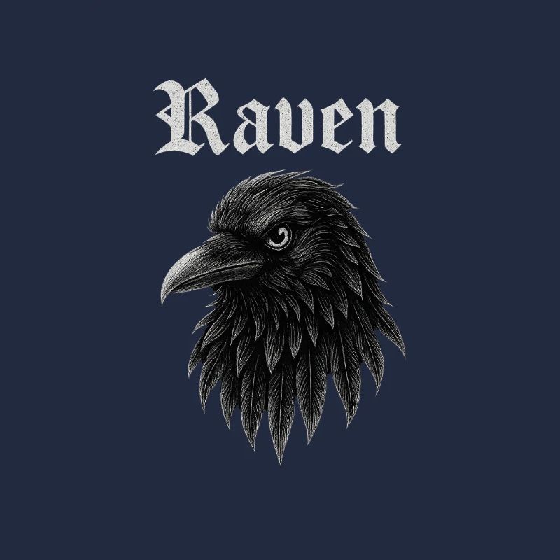 Rabe Gothic Kopf-Illustration Geschenkidee Style 