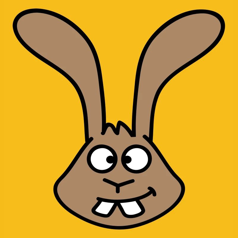 Rabbit looks squints grimace funny silly smile
