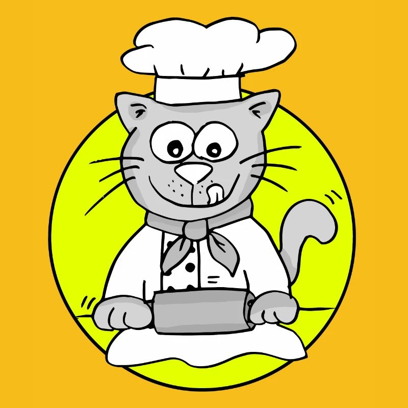 Retro Bäcker-Katze - Beruf Bäcker