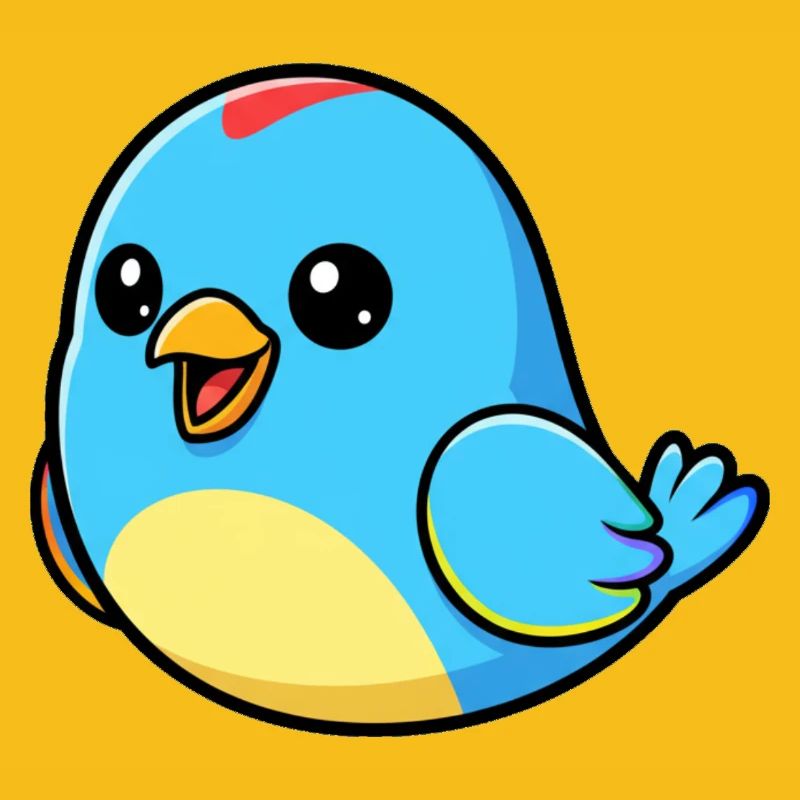 Fröhlicher Blauer Vogel Cartoon