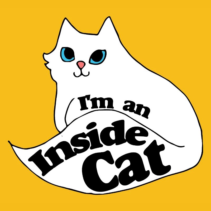 Inside Cat Cartoon Slogan Tee