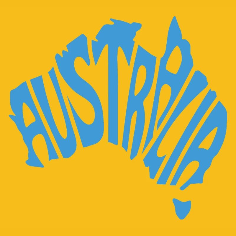 Australia Map Artistic Typography Design