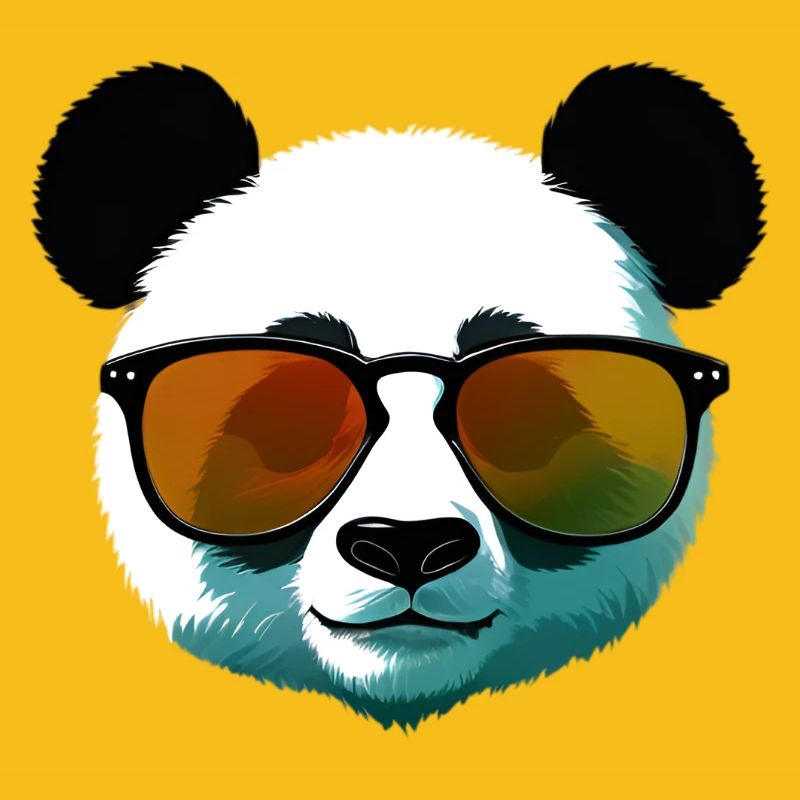 Panda mit Sonnenbrille Farbverlauf