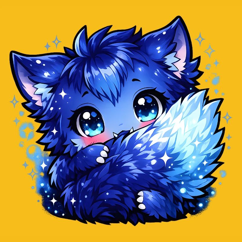 Blauer Eisfuchs Chibi-Design