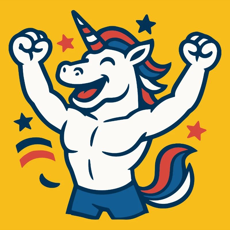 Joyeuse Mascotte de la Licorne Arène Célébration Power Fun