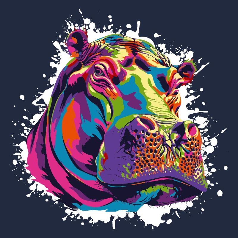 Nilpferd Kunst Comic