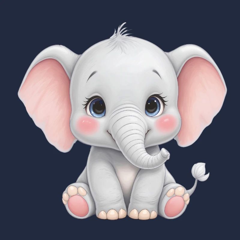 Dessin animé câlin bébé éléphant