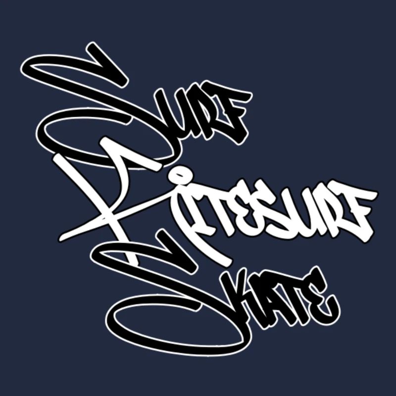 Graffiti Surf Script White