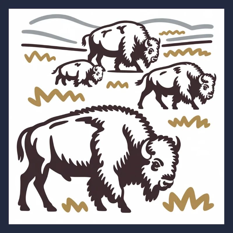 Bisonherde auf der Steppe