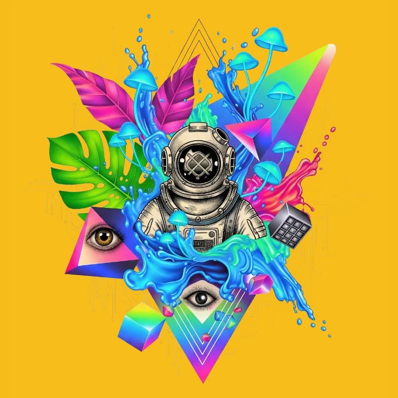 Futuristic Techno Jungle Print