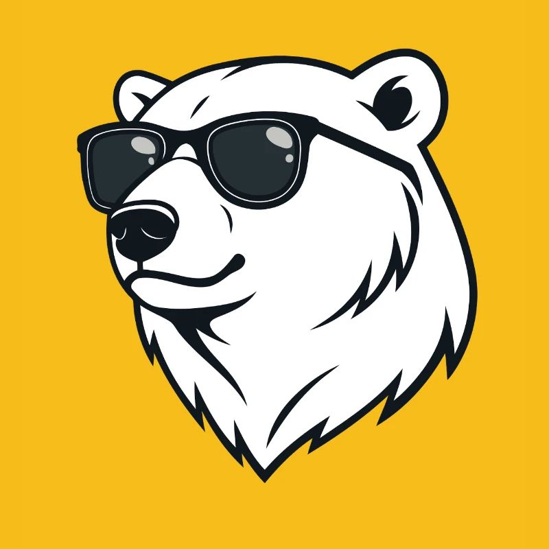 Eisbär Dunkle Brille