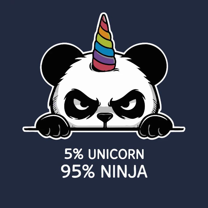 Panda Einhorn Ninja Spruch