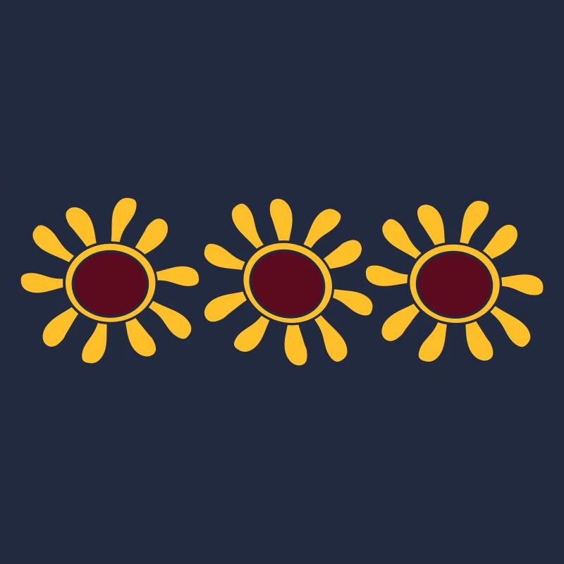 Three Small Sunflowers Series Sun Flower Pattern