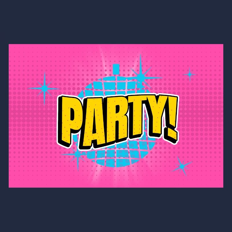 Party Disco Comic Style Bubble Graffiti Lettering