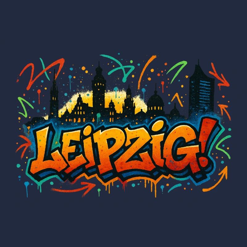 Graffiti Leipzig Skyline