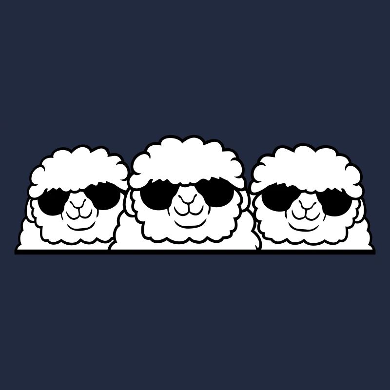 3 DJ Schafe Hinter Zaun Mauer Sonnenbrille Freunde