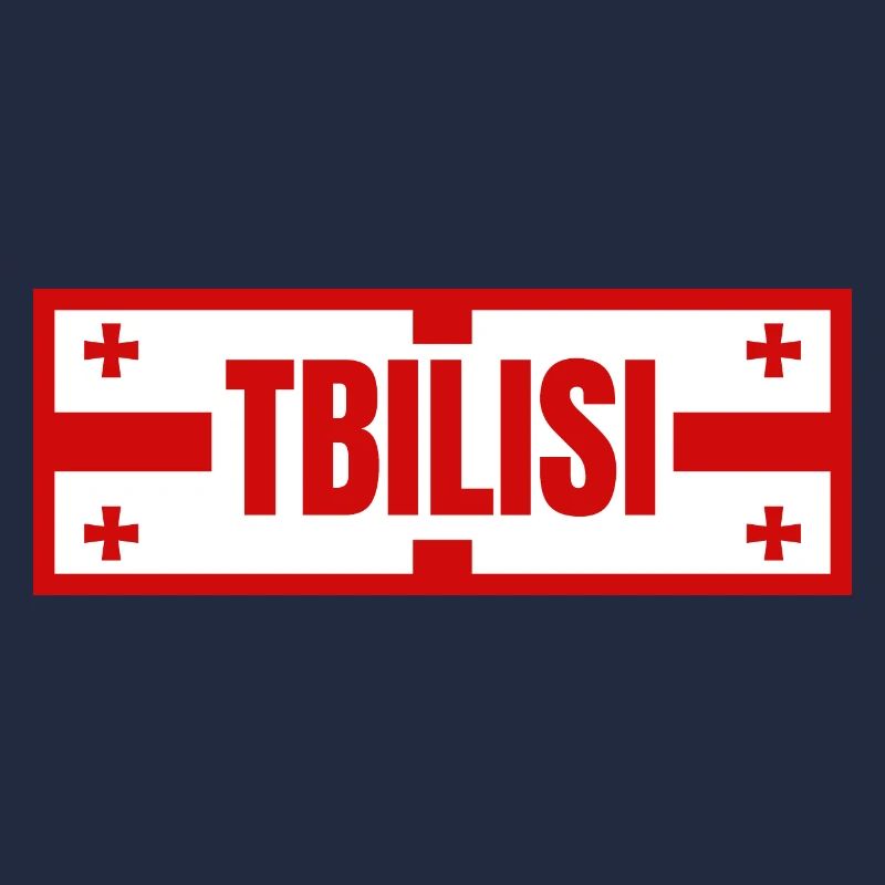 Tiflis Stadt mit georgischem Flaggendesign