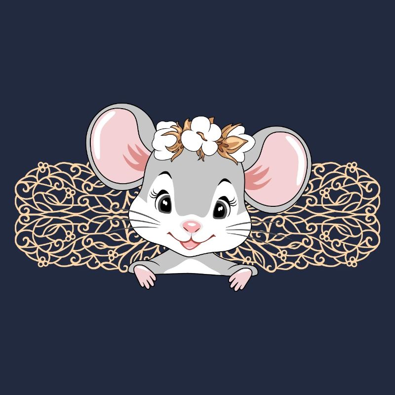 Mignon jeter un coup d’œil petite dame souris avec couronne