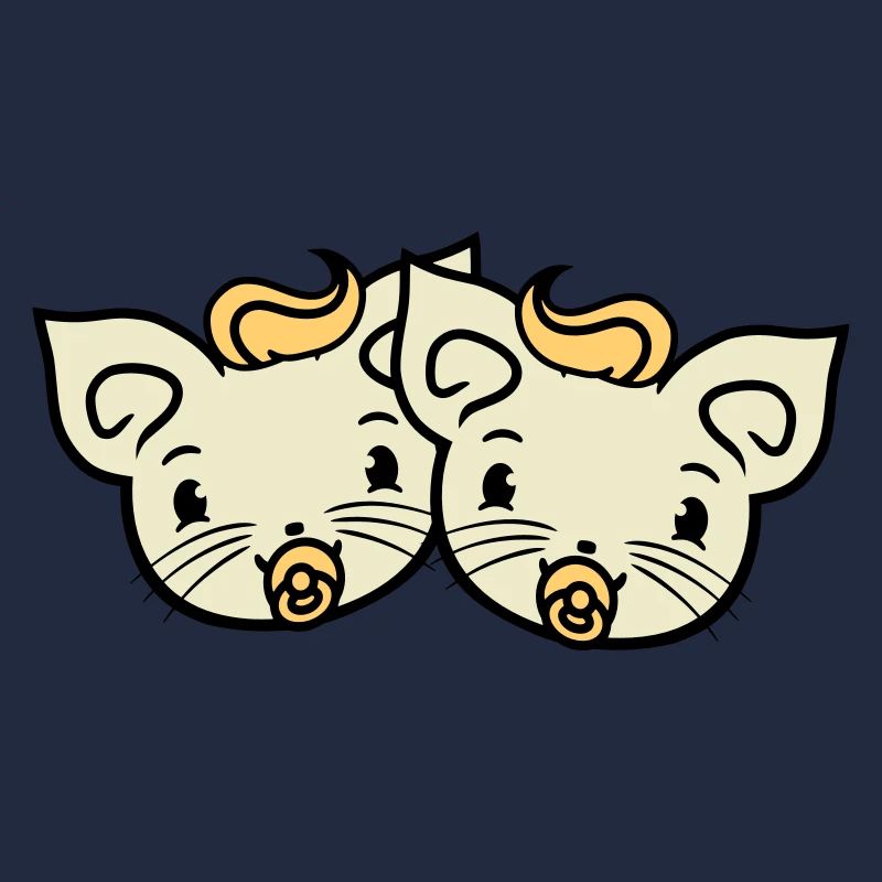 2 sucettes chats Deux petits frères et sœurs jumeaux