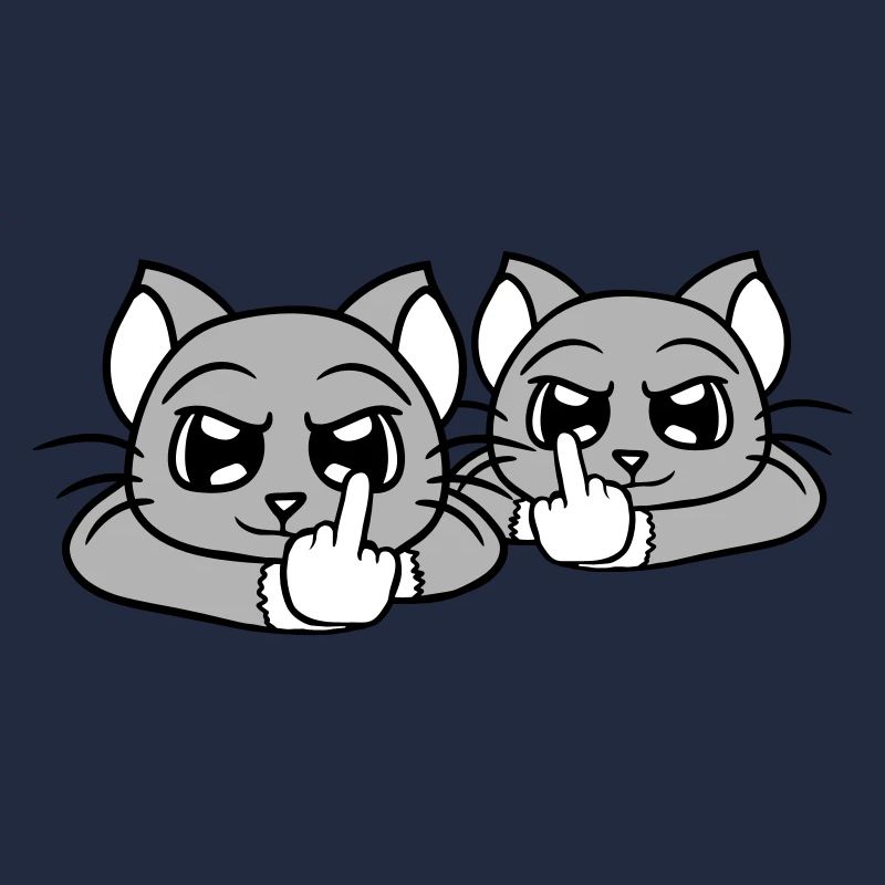 Böse Katzen Freunde Mittelfinger Beleidigung Team