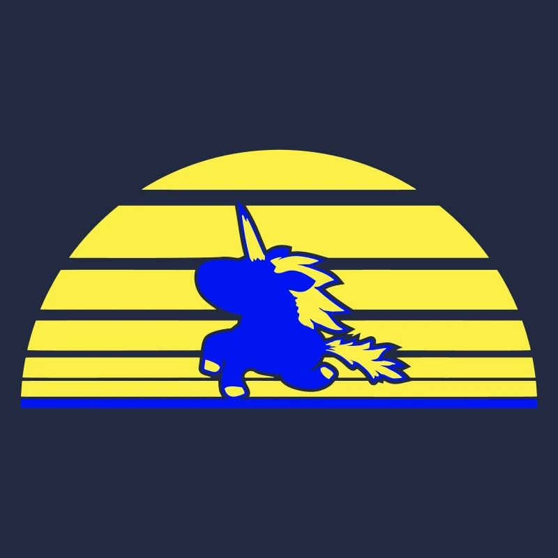 Licorne Sauts Soleil Rayure Mignon Cool Silhouette