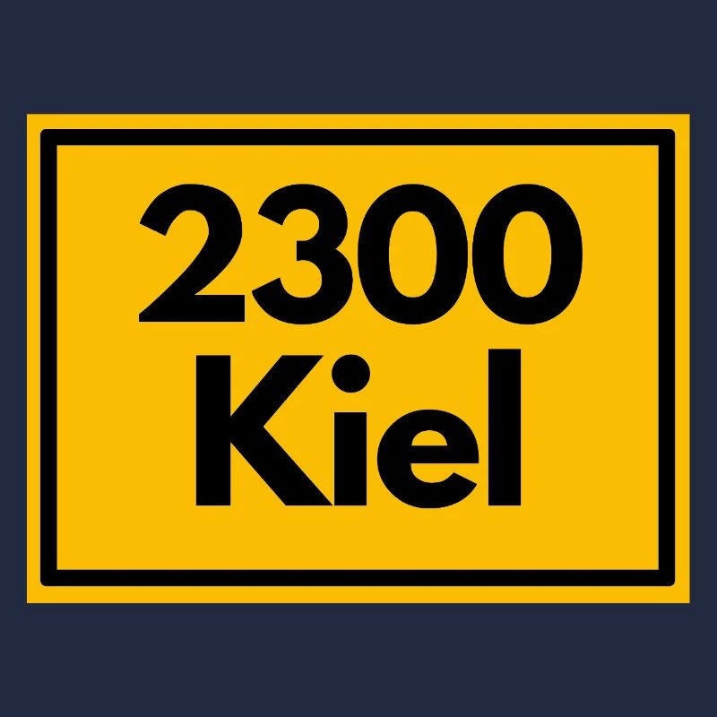 Place sign - then retro old zip code 2300 Kiel