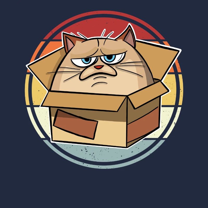 Chat dans une boîte