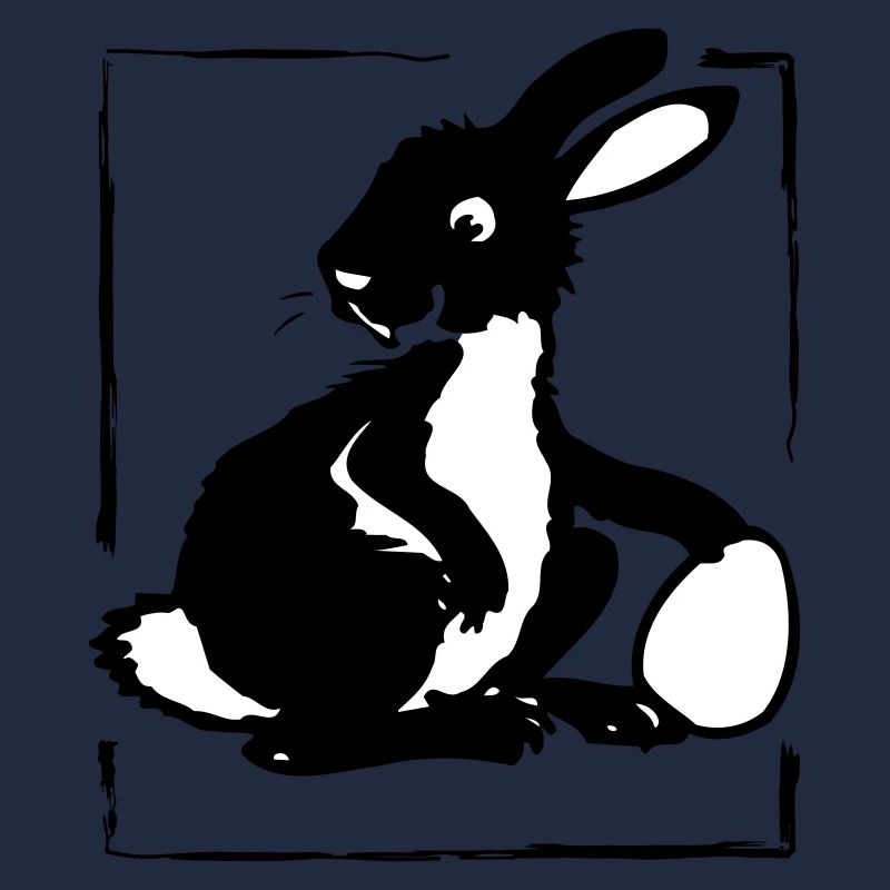 Bunny with Egg in a Frame | Vectorgraphic