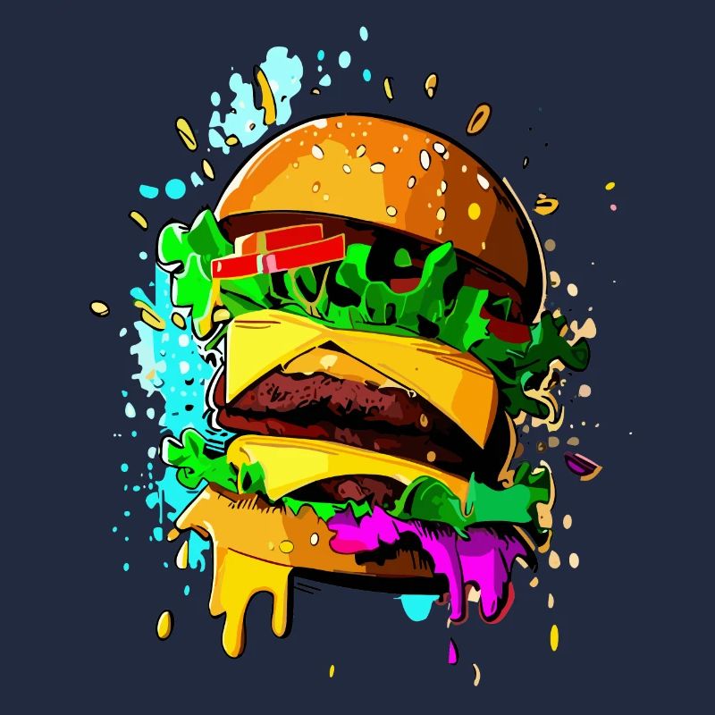 Graffiti Burger Farbenfroher Cheeseburger