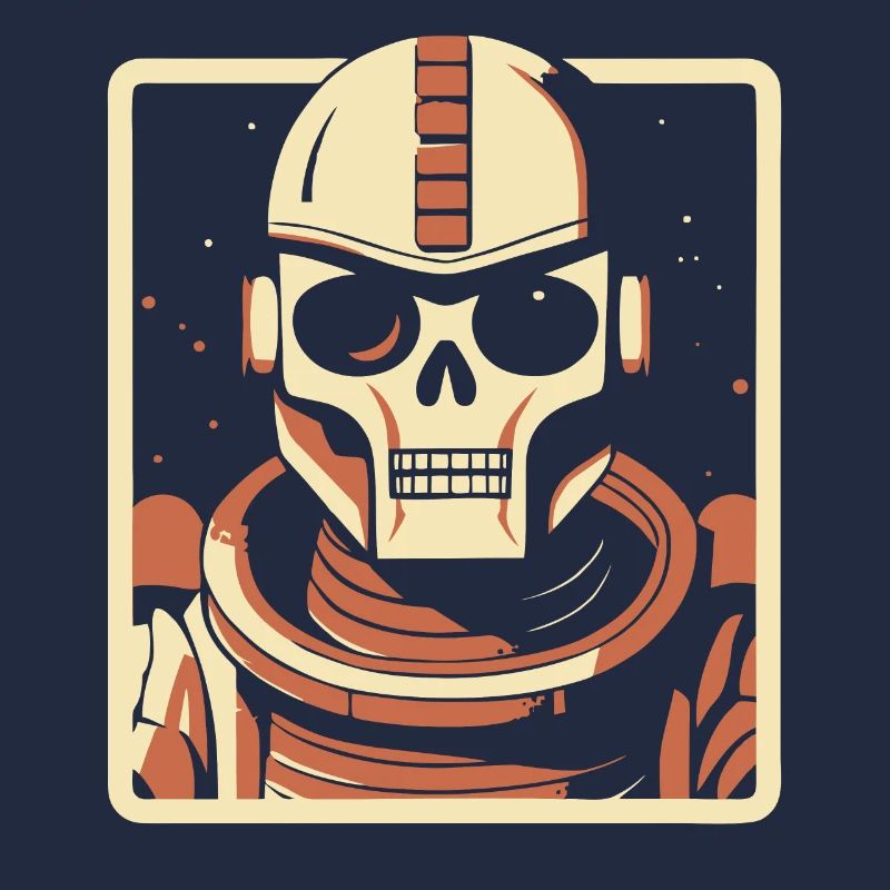 Outer Space Skull Astronaut Robot