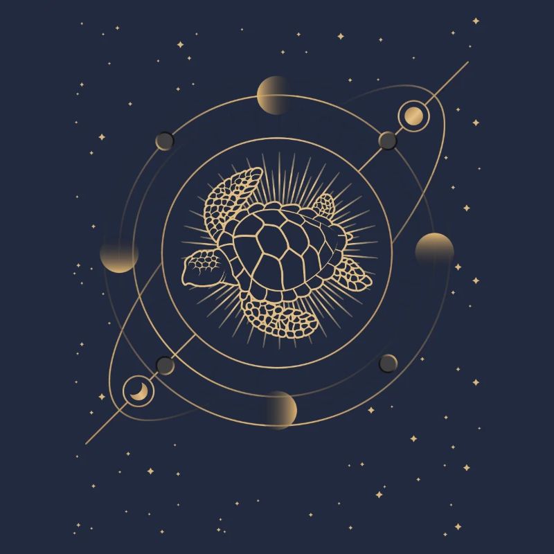 Tortue céleste dans le cosmos