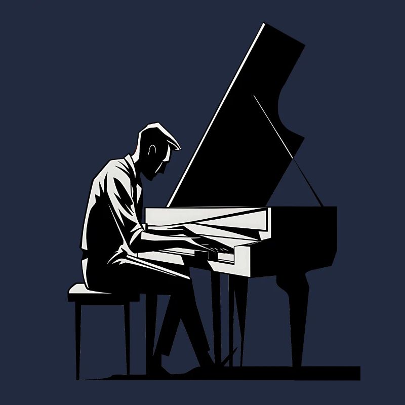 Pianist, der Klavier spielt