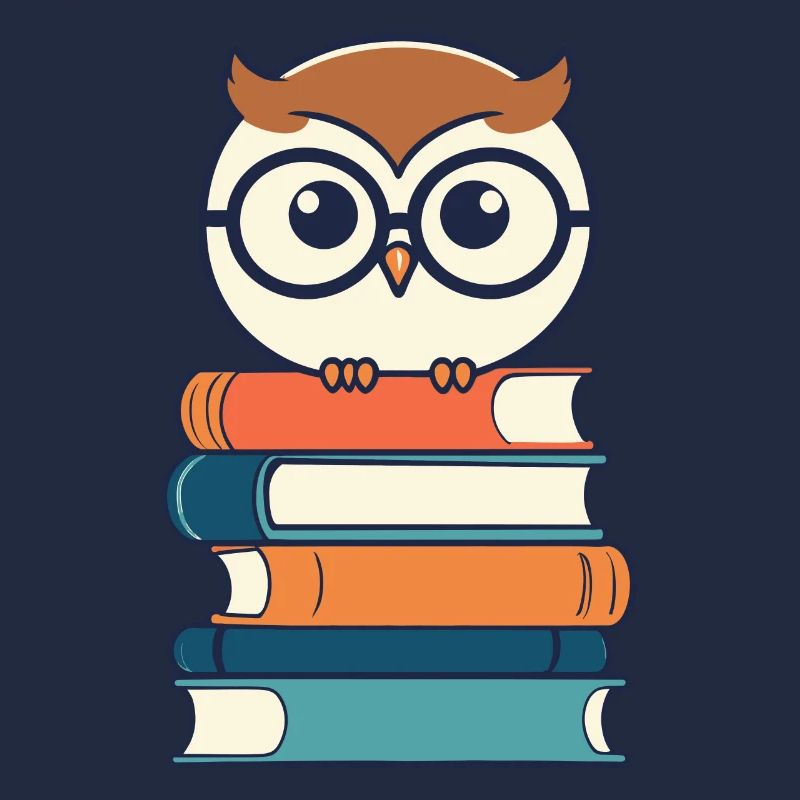 Bücher Eule Eulen Liebhaber Leseratte Illustration