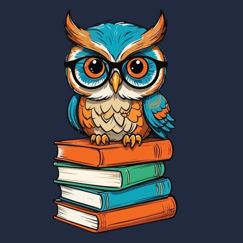Bücher Eule Lustiger Buch Liebhaber Illustration