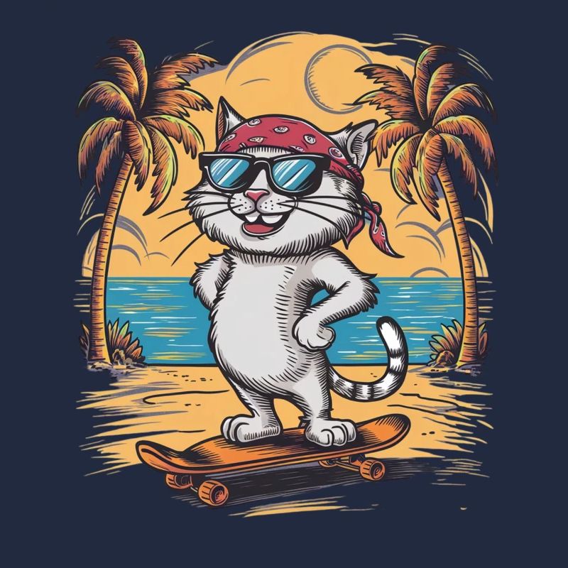 chat skate - chaton mignon et cool