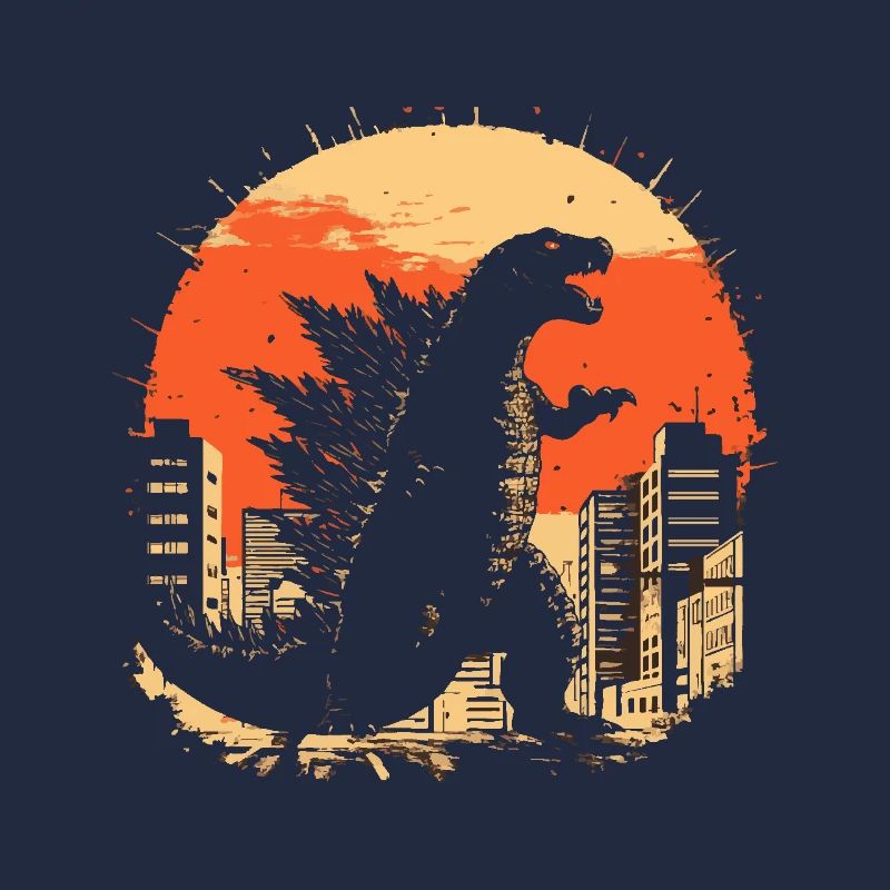 Kaiju Monster Design Sunset Geschenkidee