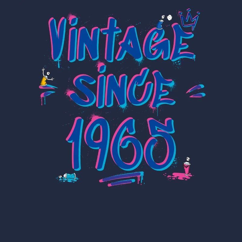 Vintage Since 1965 Graffiti Glitch 60th Bday