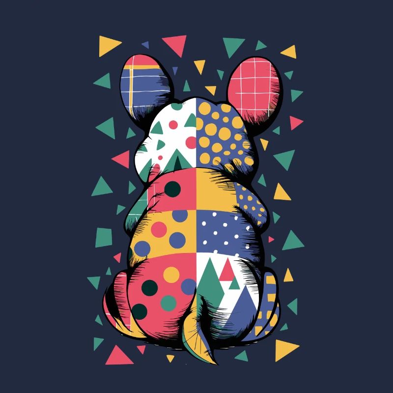 Bunter Geometrischer Tiermuster Patchwork-Look